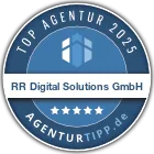 Top Agentur 2025 – RR Digital Solutions GmbH – 5,0/5 aus 12 Bewertungen auf agenturtipp.de