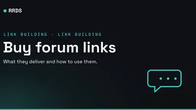 Buy forum links — RRDS blog cover