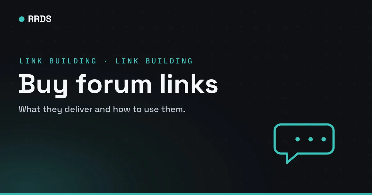 Buy forum links — RRDS blog cover