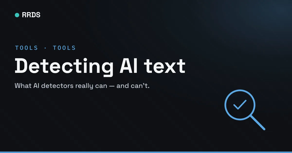 Detecting AI text — RRDS blog cover