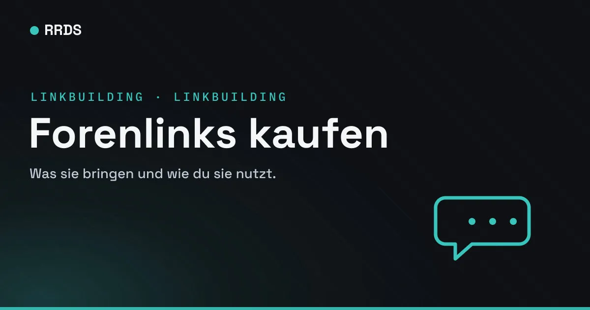 Forenlinks kaufen — RRDS Blog-Cover