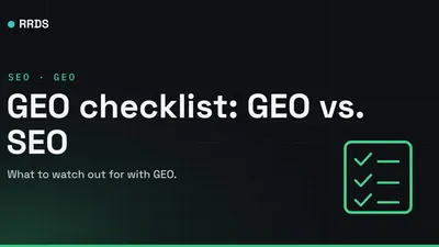 GEO checklist: GEO vs. SEO — RRDS blog cover
