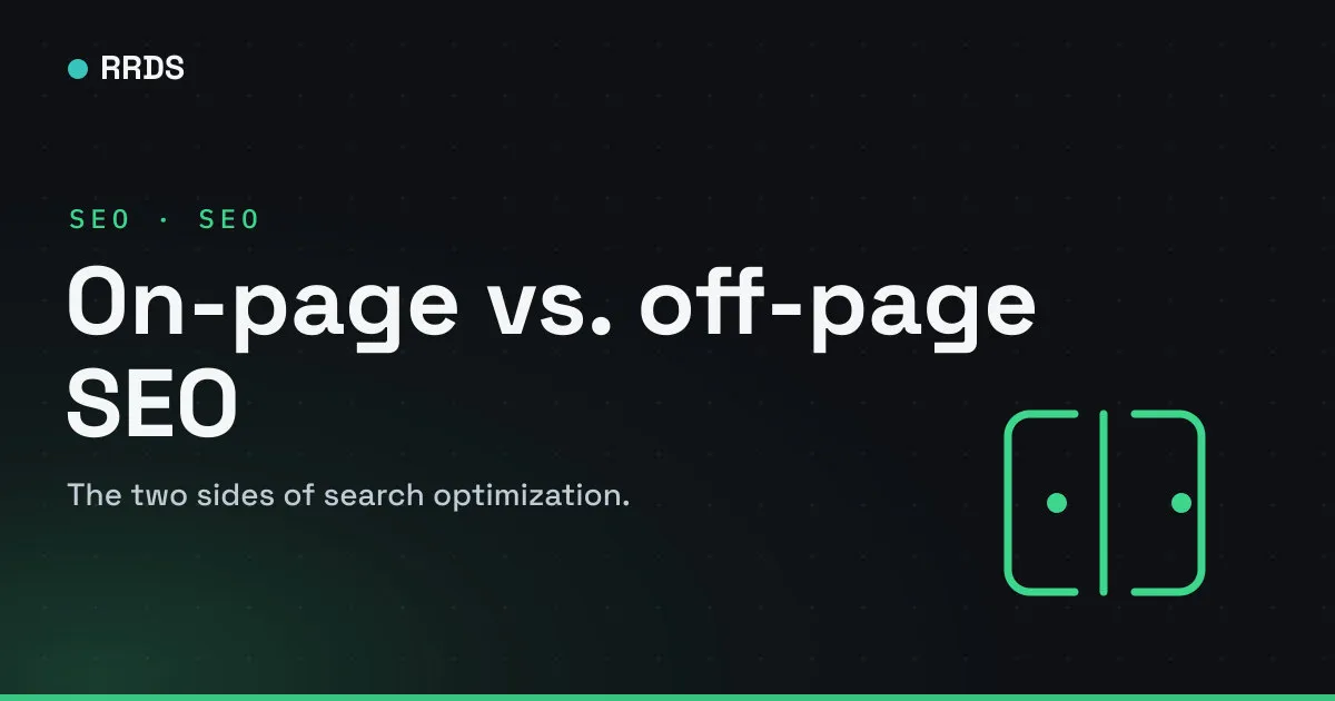 On-page vs. off-page SEO — RRDS blog cover