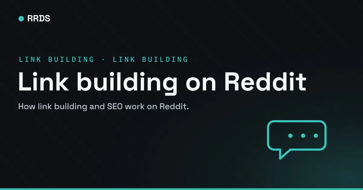 Link building on Reddit — RRDS blog cover