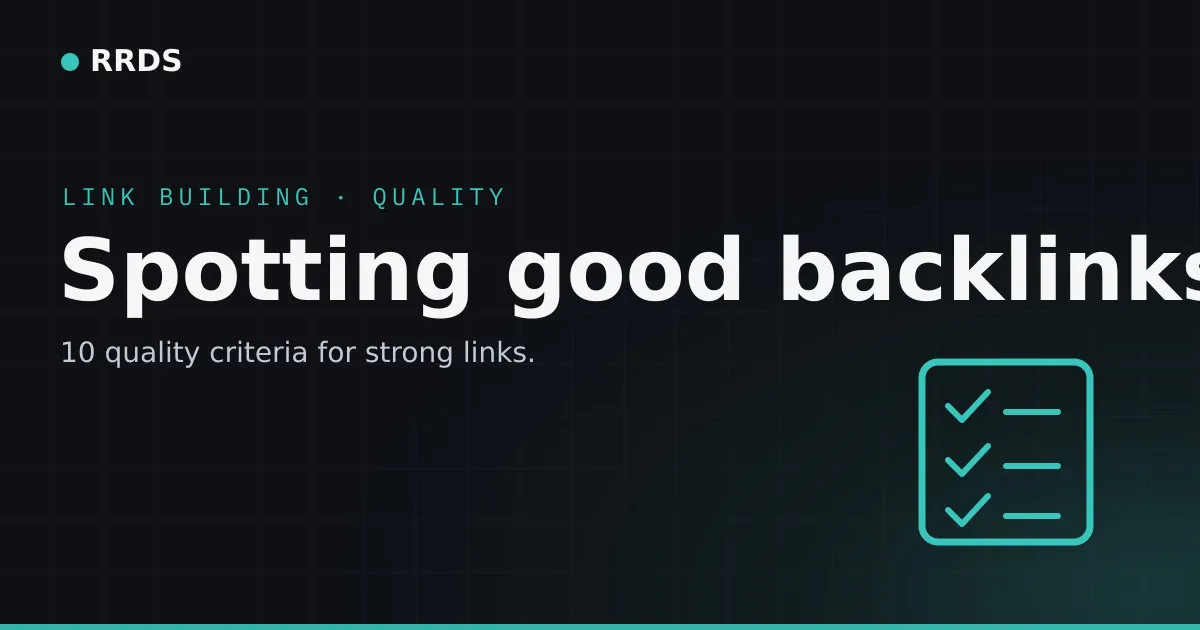 Spotting good backlinks — RRDS blog cover