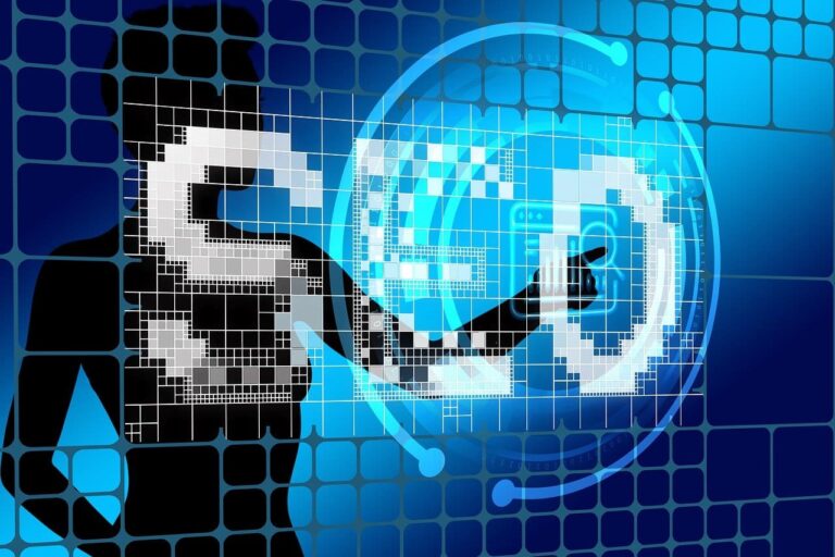 Künstliche Intelligenz zeigt auf den Schriftzug "SEO"