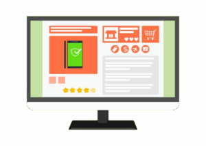 Auf einem Desktop angezeigte Produktdetailseite eines Online Shops