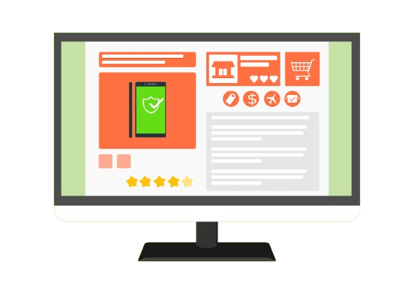 Auf einem Desktop angezeigte Produktdetailseite eines Online Shops
